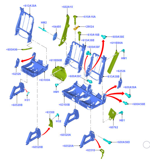 2015-2024 Ford Transit Seat Track - Rear
