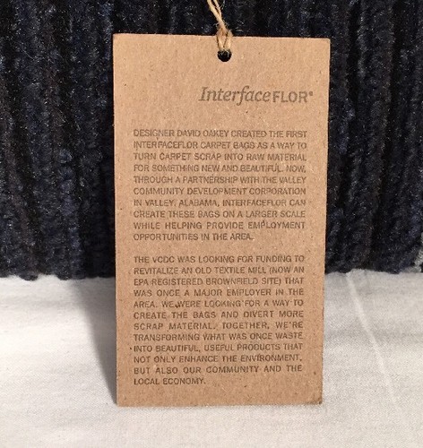 InterfaceFlor David Oakey Carpet Bag Purse Recycle Eco Stylish Canvas NWT
