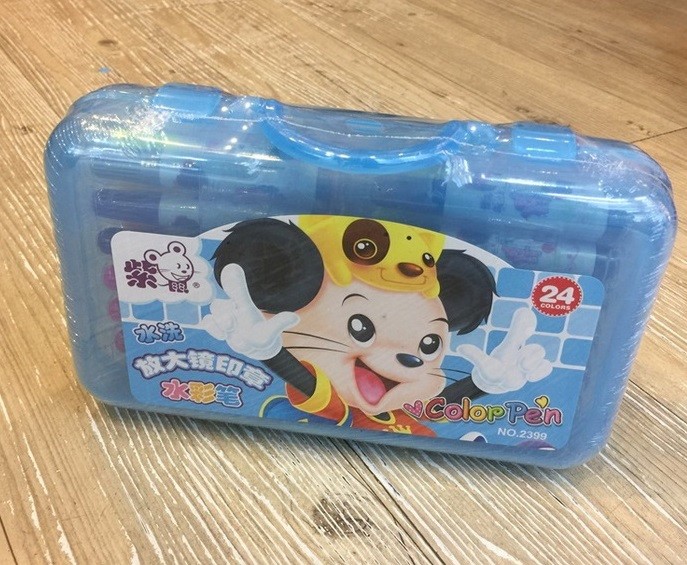 Box Set 24 Pennarelli Color Pen Colorati Bambini Gioco Colorare Divertimento dfh