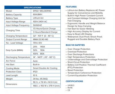 Vanair 282037, EPEQ WELDER140