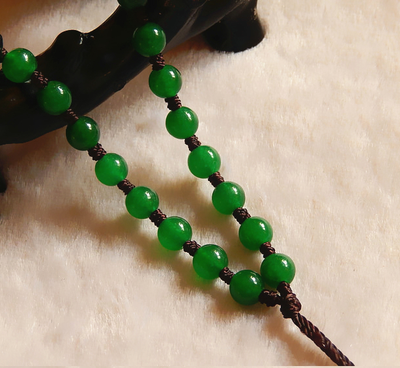 Hand Knited Necklace silk thread knot cord beads For Pendant jade