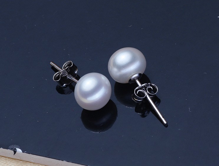 925 Sterling Silver Genuine Freshwater 3-12mm Pearl Stud Earrings Gift Box Love