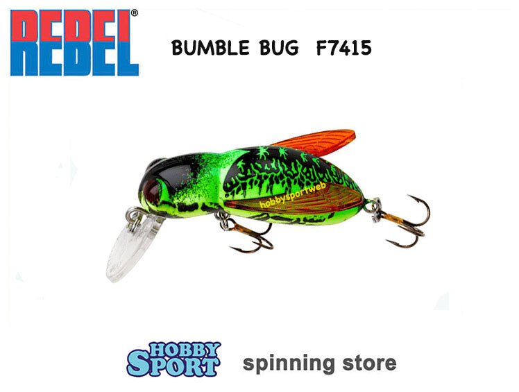 REBEL BUMBLE BUG F7415 VERDE  3 GR CALABRONE 4 CM SPINNING TROTA CAVEDANO BASS