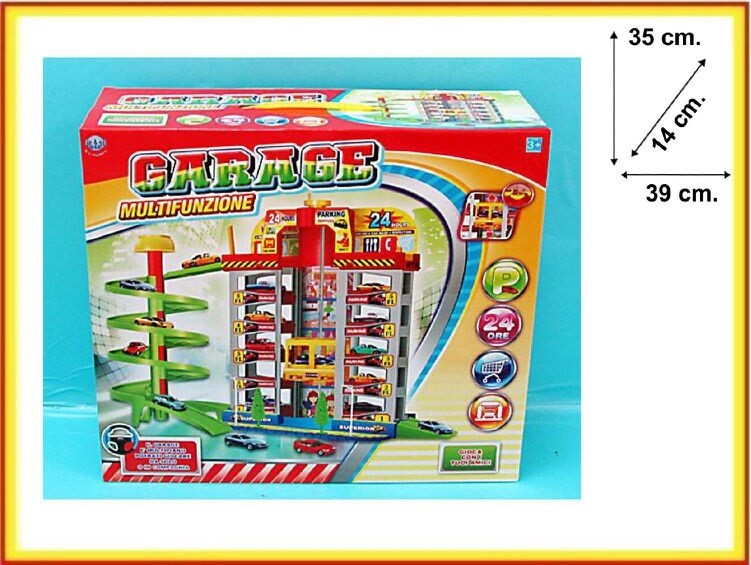 Box Garage 5 Piani 4 Auto Multifunzione Gioco Giocattolo Bambini sar