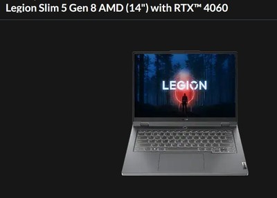 NEW Legion Slim 5 Gen 8 AMD (14'') with RTX  4060 16GB 512GB SSD Gaming Laptop