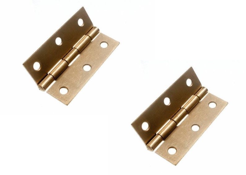 Set 2 Pezzi Cerniere In Ottone Per Porte Mobili Armadi Sportelli Ante 75mm dfh