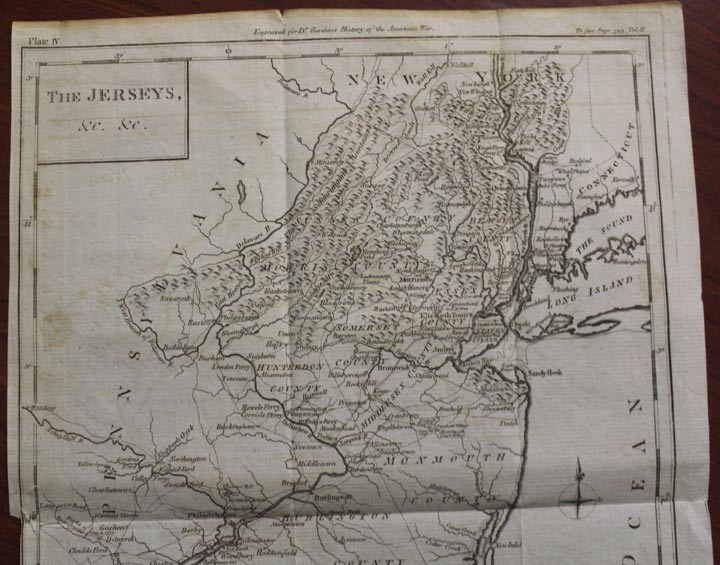 1788 Map of New Jersey During the Revolutionary War, 13x10