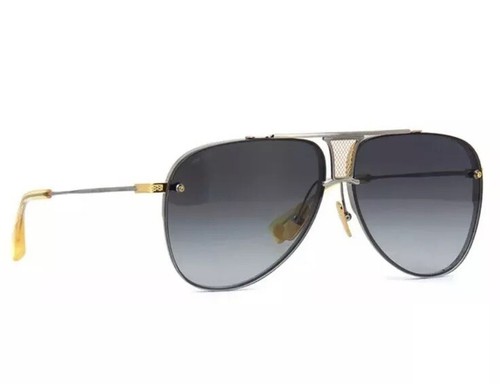 Pre-owned Dita Decade Two Drx-2082 A-slv-gld Silver 18k Gold Sunglasses Grey Gradient In Gray