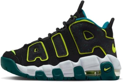 Кроссовки Nike Air More Uptempo для маленьких детей, черные/бирюзовые с волдырями (DZ2810 001) - 13