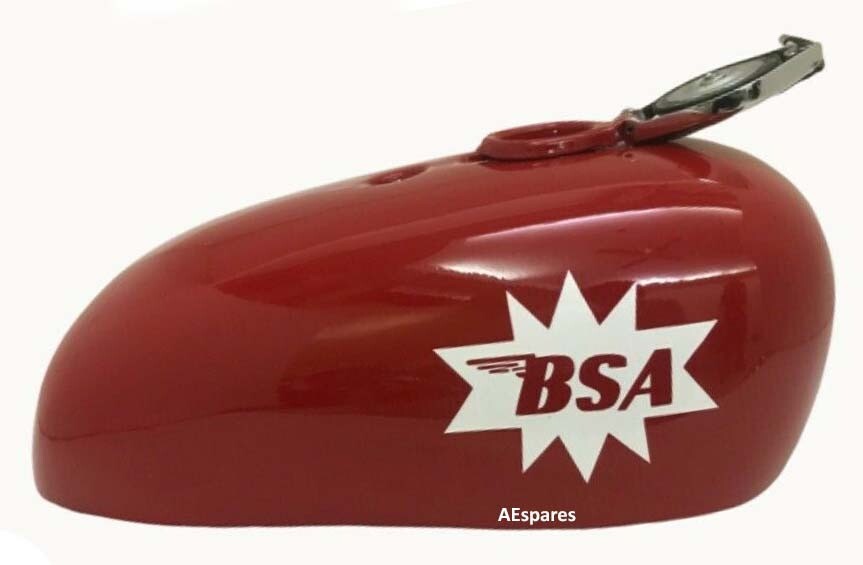 Fits BSA A65 Spitfire Hornet 2 Gallon Red Painted Steel Petrol Tank with Cap
