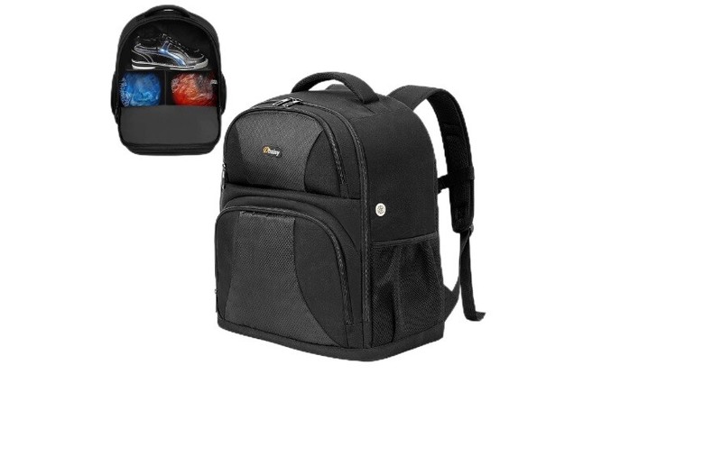 Bowling Ball Bag Backpack for Two Balls Shoes up to Size 15 and Accessories
