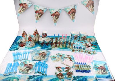 Moana Birthday Party Decoration Kids Girls Party Supplies Tableware Favor Gift