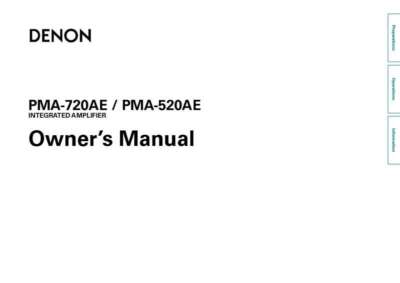 Denon PMA-720AE Receiver Amplifier Owners Manual