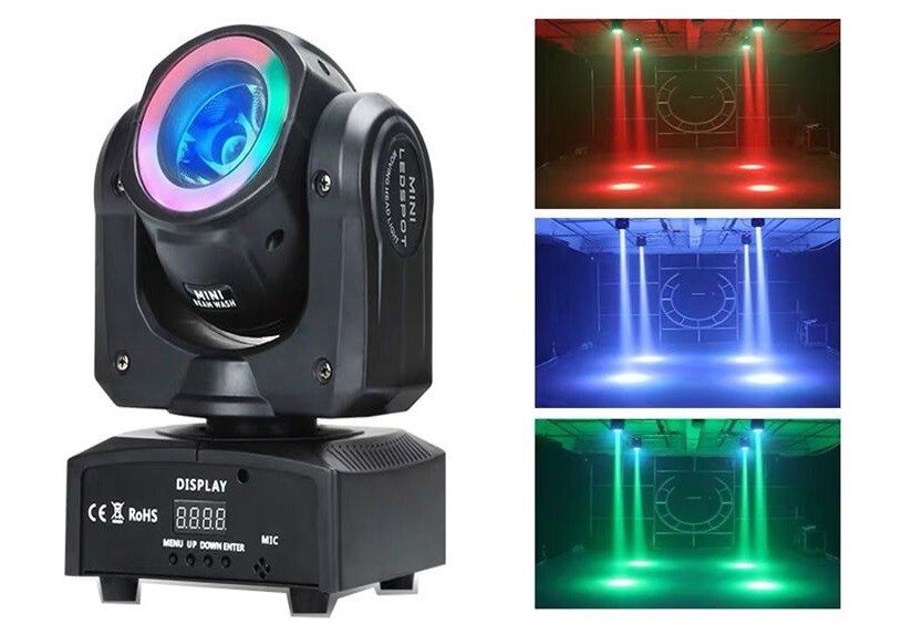 60w Mini Testa Mobile Rotante Proiettore Led Rgb Effetti Disco Discoteca cir