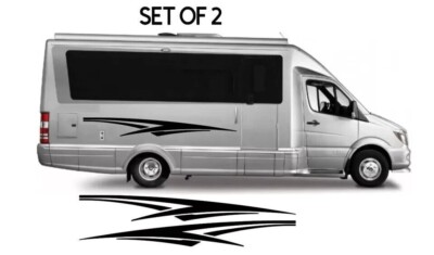 (2) RV Car Truck Pontoon Boat Trailer Side Accent Decals Graphics Stripes V2