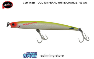 MOLIX CJM 165B SINKIN 63 GR COL 178 PEARL WHITE ORANGE JIG MINNOW SPINNING MARE