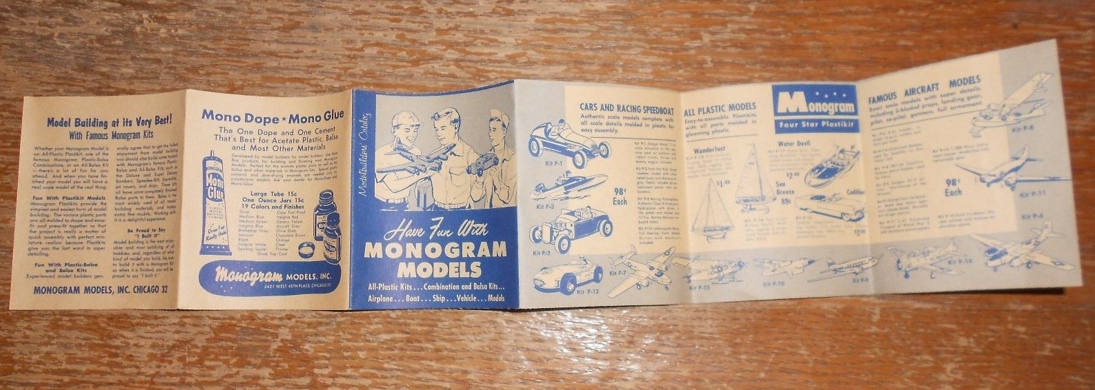vintage 1950's small size monogram fold out builders catalog nice shape used