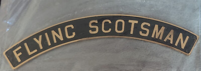 New and Sealed 'Flying Scotsman' Train Brass Name Plate 18.5cm