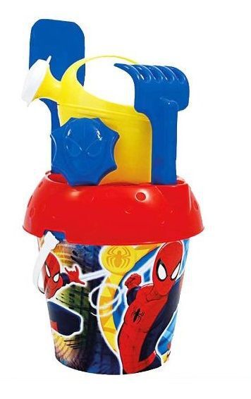 Secchiello Spider-Man Con Accessori Giochi Mare Bambini Innaffiatoio Paletta sar