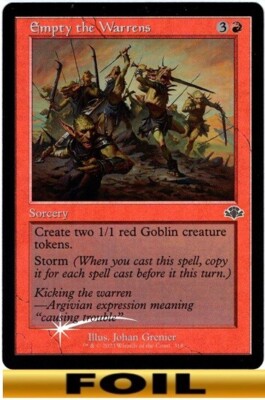 1x - Empty the Warrens - RETRO FOIL - Dominaria Remastered - C NM MTG