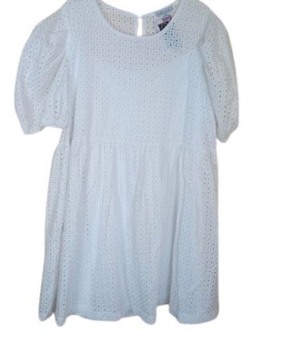 White Birch Womens Southern Roots Mini Dress Eyelet Lined Plus 1X New