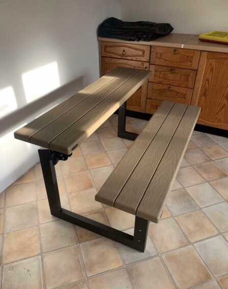 Lifetime Outdoor Indoor Convertible Patio Bench to Picnic Table