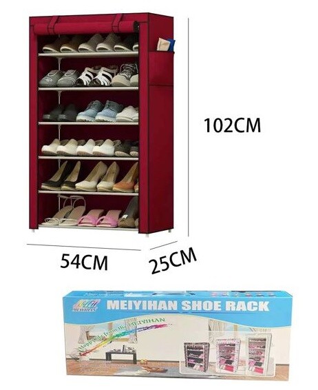 Armadio Scarpiera Tessuto Porta Scarpe Stivali 7 Ripiani 102x54x25cm cir