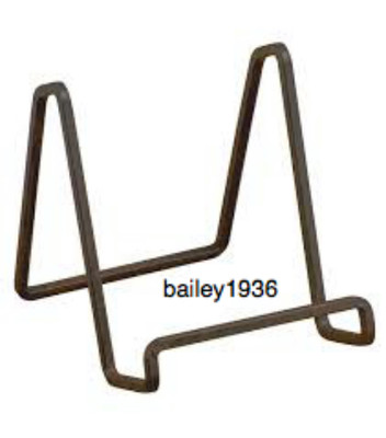 3" MAHOGANY SMALL PLATE STAND Square Wire Display EASEL Tripar 50203