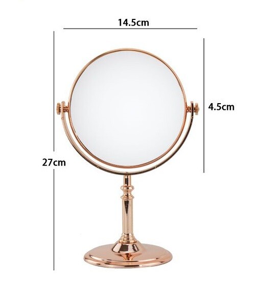 Specchio Da Tavolo Makeup Trucco Accessorio Bagno Dorato Donna 6" dfh