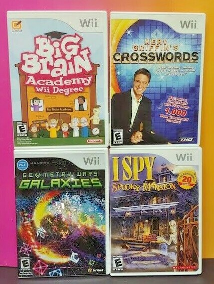 Nintendo Wii Wii U 4 Game Lot Crosswords, I SPY, Big Brain