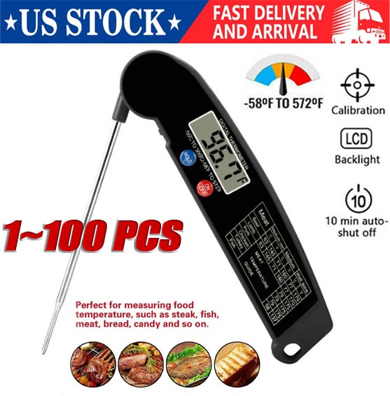 Instant Read Digital Meat Thermometer BBQ Grill Smoker For Kitchen