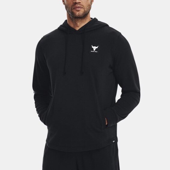 

Мужская спортивная толстовка с капюшоном Under Armour Project Rock Terry Black Dwayne #428, Черный