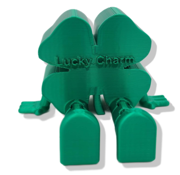 Adorable and Fun, Articulated Lucky Charm Bingo Clover Good luck Buddy