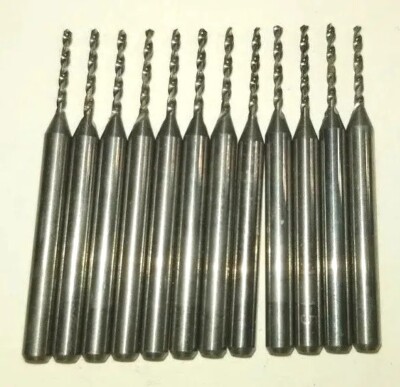 12 PCS 1.15 mm Micro Drill Bits SOLID CARBIDE .0453'' Spiral Flute CNC PCB