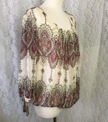 Westport Women's Top Size L Long sleeve Blonde Lac new whit tag