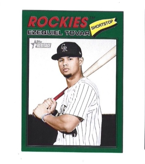 2026 Topps Heritage #179 Ezequiel Tovar Dark Green Border Colorado Rockies