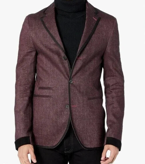 Pre-owned John Varvatos $1298  Pinot Noir Men's Blazer In Red Size: 44