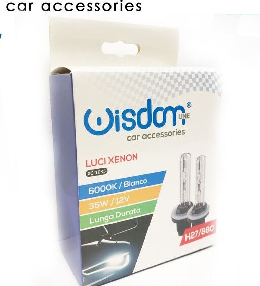 2 Lampadine Lampade Auto Moto Xenon Xeno H27 6000K 35W 12V Bianco XC-1035 wis