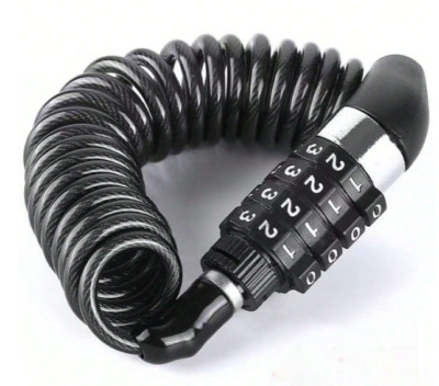 Bicycles Lock 4-digit Password Portable Steel Cable Anti-theft Helmet Lock USA