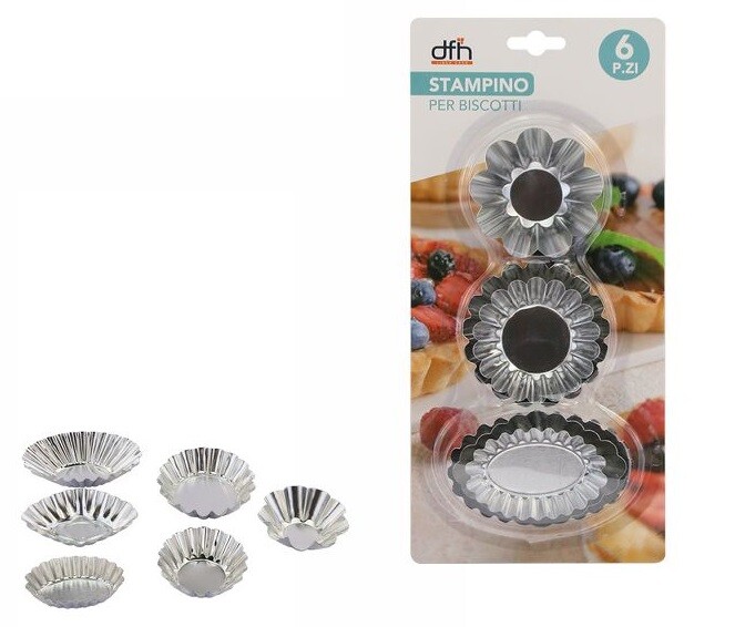 Formine Per Biscotti 6 Pezzi Biscotti Pirottini Stampi Dolci Stampini dfh