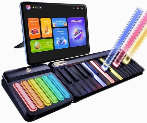 PopuPiano Smart Keyboard With Rainbow Lighting Music
