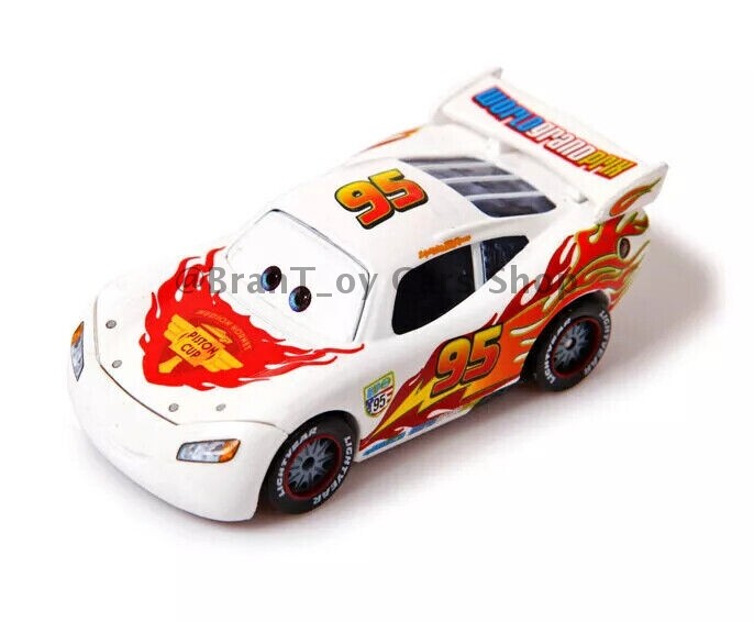 Disney Pixar Cars 2 RARE NO.95 COMMEMORATIVE White Lightning McQueen**10% Off