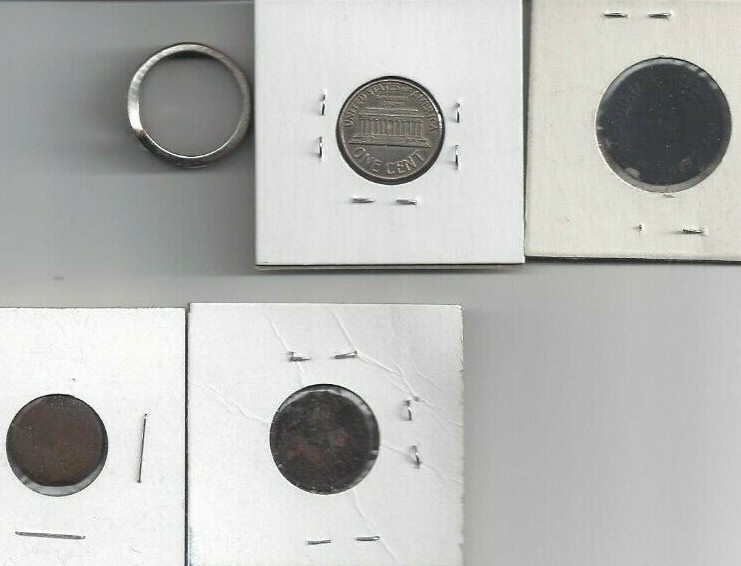 Junk Box Lot of Coins. Tokens and and Jewelry, Silver Quarter