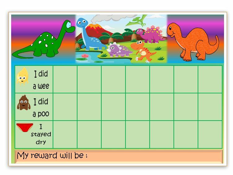MAGNETIC- DINOSAURS -Reward Chart - POTTY-TOILET TRAINING- FREE pen/stickers | eBay for Free Printable Dinosaur Sticker Chart