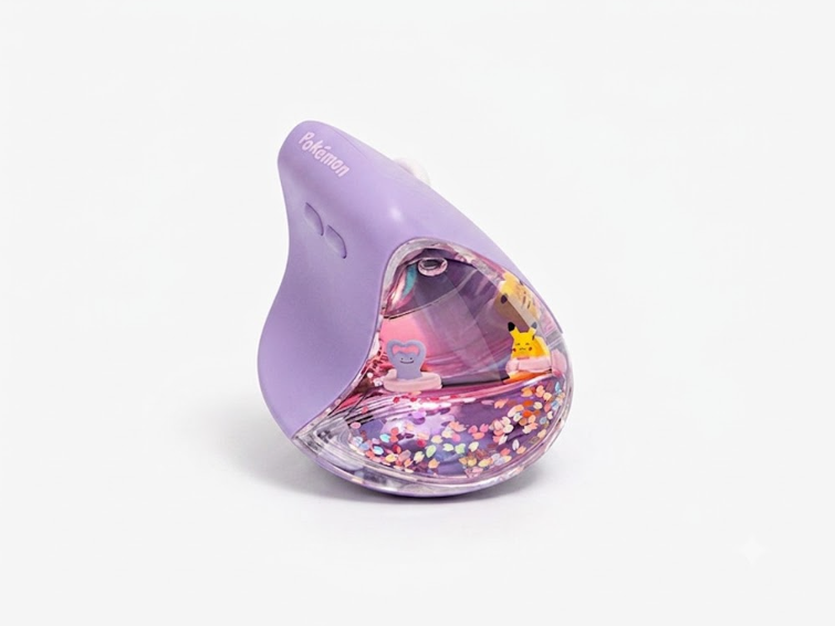 Pokemon Ditto Vertical Wireless Mouse 2.4GHz Ergonomic Purple Korea