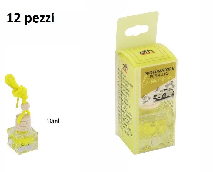 Set 12 Pezzi Boccetta Profumatore Profumo Deodorante Auto Fragranza Limone dfh