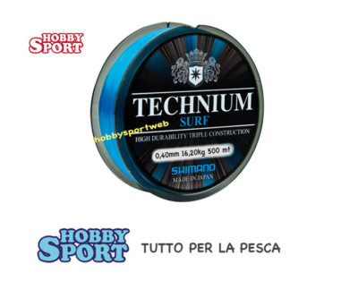 FILO SURFCASTING TECHNIUM SHIMANO 0,40 / 500 MT COLORE BLUE