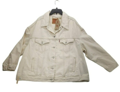 Levis Trendy Plus Size Baggy Trucker Jacket size 2X Beige      J264