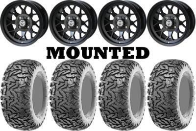 Kit 4 Maxxis Workzone Tires 26x11-12 on Moose 27X Black Wheels HP1K