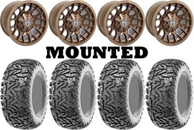 Kit 4 Maxxis Workzone Tires 26x11-12 on Moose 24X Bronze Wheels POL